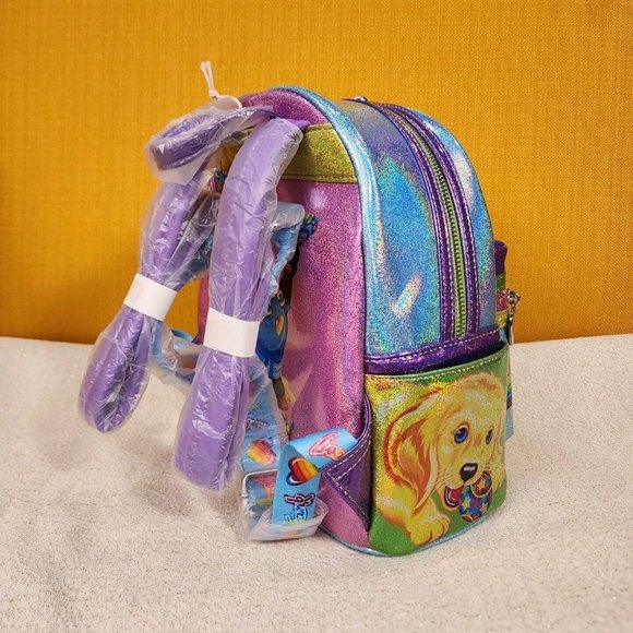 Loungefly | Bags | Loungefly Lisa Frank Color Block Holographic Glitter Mini Backpack New | Poshmark